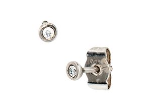 4061861026963 - Paar Ohrstecker JOBO Ohrringe Gr SI = kleine Einschlüsse Platin 950-Diamanten grau (platin 950) Damen rund 950 Platin mit 2 Diamanten