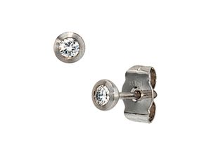 4061861026970 - Paar Ohrstecker JOBO Ohrringe Gr SI = kleine Einschlüsse Platin 950-Diamanten grau (platin 950) Damen Ohrstecker rund 950 Platin mit 2 Diamanten