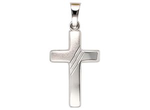 4061861027328 - Kreuz-Anhänger JOBO Anhänger Kreuz Schmuckanhänger Gr Weißgold 333 weiß (weißgold 333) Damen Anhänger 333 Weißgold