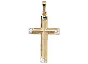 4061861027359 - Kreuz-Anhänger JOBO Anhänger Kreuz Schmuckanhänger Gr Gelbgold 333 goldfarben (gelbgold 333) Damen Anhänger 333 Gold bicolor