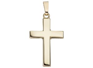 4061861027533 - Kreuz-Anhänger JOBO Anhänger Kreuz Schmuckanhänger Gr Gelbgold 585 gelb (gelbgold 585) Damen Anhänger 585 Gold