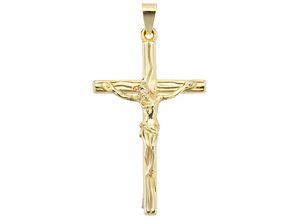 4061861027571 - Kreuz-Anhänger JOBO Anhänger Kreuz Schmuckanhänger Gr Gelbgold 585 gelb (gelbgold 585) Damen Anhänger 585 Gold