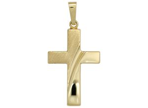 4061861027588 - Kreuz-Anhänger JOBO Anhänger Kreuz Schmuckanhänger Gr Gelbgold 585 gelb (gelbgold 585) Damen Anhänger 585 Gold