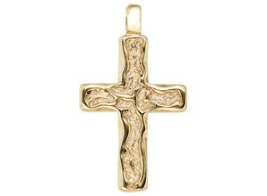 4061861027595 - Kreuz-Anhänger JOBO Anhänger Kreuz Schmuckanhänger Gr Gelbgold 585 gelb (gelbgold 585) Damen Anhänger 585 Gold