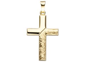 4061861027618 - Kreuz-Anhänger JOBO Anhänger Kreuz Schmuckanhänger Gr Gelbgold 585 gelb (gelbgold 585) Damen Anhänger 585 Gold