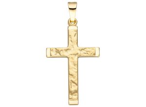 4061861027625 - Kreuz-Anhänger JOBO Anhänger Kreuz Schmuckanhänger Gr Gelbgold 585 gelb (gelbgold 585) Damen Anhänger 585 Gold