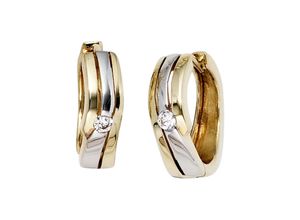 4061861028233 - Paar Creolen JOBO Ohrringe Gr Gelbgold 333 goldfarben (gelbgold 333) Damen Creolen 333 Gold bicolor mit Zirkonia