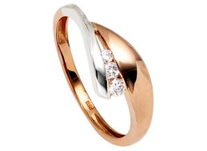 4061861028776 - Goldring JOBO Fingerringe Gr 50 Roségold 375-Weißgold 375 rosegold (roségold 375) Damen Fingerringe 375 Gold bicolor mit Zirkonia