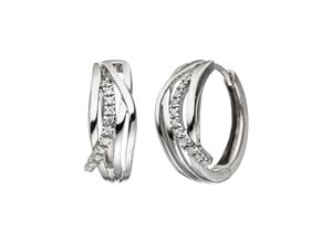 4061861028929 - Paar Creolen JOBO Ohrringe Gr Weißgold 333 weiß (weißgold 333) Damen 333 Weißgold mit Zirkonia