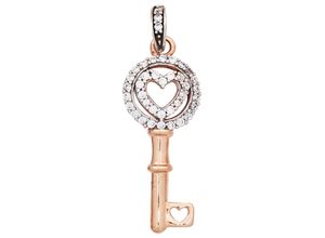 4061861029278 - Ketten-Anhänger JOBO Anhänger Schlüssel Schmuckanhänger Gr Roségold 333 rosegold (roségold 333) Damen Anhänger 333 Roségold bicolor mit Zirkonia