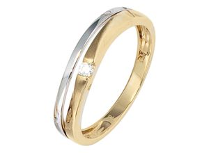 4061861030267 - Goldring JOBO Fingerringe Gr 56 Gelbgold 333-Weißgold 333 goldfarben (gelbgold 333) Damen Fingerringe 333 Gelbgold Weißgold mit Zirkonia