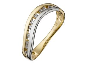 4061861030328 - Goldring JOBO Fingerringe Gr 50 Gelbgold 333-Weißgold 333 goldfarben (gelbgold 333) Damen Fingerringe 333 Gold bicolor mit Zirkonia