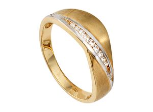 4061861031141 - Goldring JOBO Fingerringe Gr 50 Gelbgold 333 goldfarben (gelbgold 333) Damen Fingerringe 333 Gold bicolor mit Zirkonia