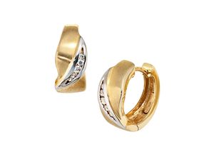 4061861031202 - Paar Creolen JOBO Ohrringe Gr Gelbgold 333 goldfarben (gelbgold 333) Damen Creolen 333 Gold bicolor mit Zirkonia