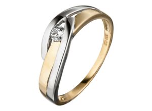 4061861031394 - Goldring JOBO Fingerringe Gr 50 Gelbgold 333 goldfarben (gelbgold 333) Damen Fingerringe 333 Gold bicolor mit Zirkonia