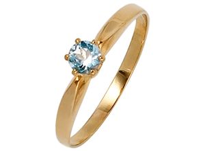 4061861032254 - Fingerring JOBO Fingerringe Gr 50 Gelbgold 585 gelb (gelbgold 585) Damen Fingerringe 585 Gold mit Aquamarin