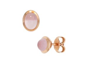 4061861034111 - Paar Ohrstecker JOBO Ohrringe Gr Roségold 585 rosegold (roségold 585) Damen Ohrstecker oval 585 Roségold mit Rosenquarz