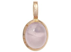 4061861034128 - Ketten-Anhänger JOBO Anhänger oval Schmuckanhänger Gr Roségold 585 rosegold (roségold 585) Damen Anhänger 585 Roségold mit Rosenquarz