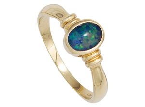 4061861035002 - Goldring JOBO Fingerringe Gr 54 Gelbgold 585 gelb (gelbgold 585) Damen Fingerringe 585 Gold mit Opal-Triplette 4061861035002 - Goldring JOBO Fingerringe Gr 54 Gelbgold 585 gelb (gelbgold 585) Damen Fingerringe 585 Gold mit Opal-Triplette