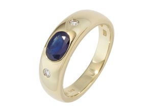 4061861038768 - Diamantring JOBO Fingerringe Gr 54 SI = kleine Einschlüsse Gelbgold 585-Diamanten gelb (gelbgold 585) Damen Diamantringe 585 Gold mit Safir und 2 Diamanten