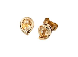 4061861040488 - Paar Ohrstecker JOBO Ohrringe Gr Gelbgold 333 goldfarben (gelbgold 333) Damen Ohrstecker Tropfen 333 Gold mit Citrin