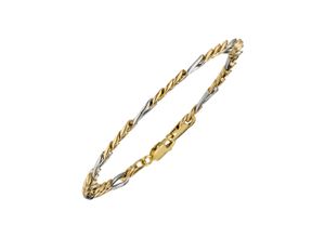 4061861046466 - Goldarmband JOBO Armbänder Gr Gelbgold 333-Weißgold 333 goldfarben (gelbgold 333) Damen Armbänder Gold Figaroarmband 333 bicolor 19 cm