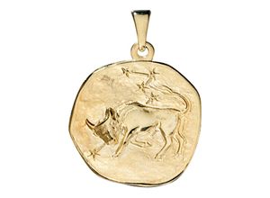 4061861054089 - Sternzeichen-Anhänger JOBO Sternzeichen Stier Schmuckanhänger Gr Gelbgold 333 goldfarben (gelbgold 333) Damen Anhänger 333 Gold