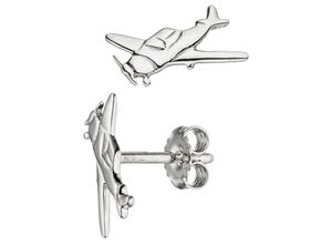 4061861057073 - Paar Ohrstecker JOBO Flugzeug Ohrringe Gr Silber 925 (Sterlingsilber) silberfarben (silber 925) Damen 925 Silber