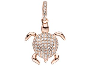 4061861063432 - Ketten-Anhänger JOBO Anhänger Schildkröte Schmuckanhänger Gr Silber 925 (Sterlingsilber) rosegold (roségoldfarben) Damen 925 Silber roségold vergoldet mit Zirkonia