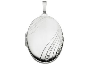 4061861064651 - Medallion-Anhänger JOBO Anhänger Medaillon oval Schmuckanhänger Gr Silber 925 (Sterlingsilber) silberfarben (silber 925) Damen Anhänger 925 Silber