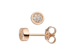 4061861067447 - Paar Ohrstecker JOBO Ohrringe Gr Silber 925 (Sterlingsilber) rosegold (roségoldfarben) Damen rund 925 Silber roségold vergoldet mit Zirkonia