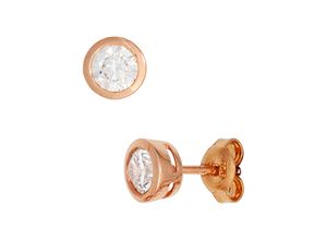 4061861068499 - Paar Ohrstecker JOBO Ohrringe Gr Silber 925 (Sterlingsilber) rosegold (roségoldfarben) Damen rund 925 Silber roségold vergoldet mit Zirkonia