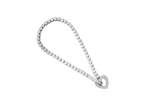 4061861069441 - Silberarmband JOBO Armbänder Gr Silber 925 (Sterlingsilber) silberfarben (silber 925) Damen Armbänder Silber Herz 925 mit Zirkonia 19 cm