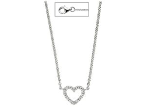 4061861069977 - Collier JOBO Halsketten Gr Silber 925 (Sterlingsilber) Länge 42 cm silberfarben (silber 925) Damen Colliers Herz 925 Silber mit Zirkonia 42 cm