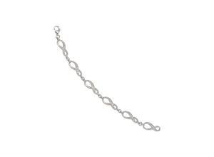 4061861071550 - Silberarmband JOBO Unendlichkeit Armbänder Gr Silber 925 (Sterlingsilber) silberfarben (silber 925) Damen Armbänder Silber 925 mit Zirkonia 19 cm