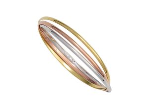 4061861072427 - Armreif JOBO Armbänder Gr Silber 925 (Sterlingsilber) silberfarben (silber 925) Damen Armreifen 925 Silber dreifarbig tricolor vergoldet