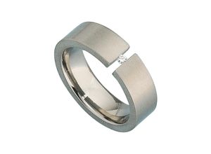 4061861077347 - Diamantring JOBO Fingerringe Gr 56 SI = kleine Einschlüsse Diamanten-Titan grau (titanfarben) Damen Diamantringe Titan mit Diamant 003 ct