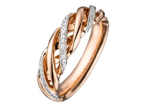 4061861081535 - Diamantring JOBO Fingerringe Gr 52 SI = kleine Einschlüsse Roségold 585-Diamanten rosegold (roségold 585) Damen Diamantringe 585 Roségold bicolor mit 36 Diamanten