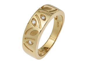 4061861081610 - Diamantring JOBO Fingerringe Gr 50 SI = kleine Einschlüsse Gelbgold 585-Diamanten gelb (gelbgold 585) Damen Diamantringe 585 Gold mit 3 Diamanten