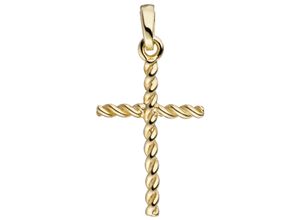 4061861084086 - Kreuz-Anhänger JOBO Anhänger Kreuz Schmuckanhänger Gr Gelbgold 333 goldfarben (gelbgold 333) Damen Anhänger 333 Gold