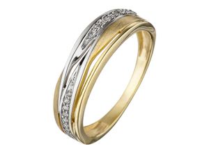 4061861084567 - Goldring JOBO Fingerringe Gr 50 Gelbgold 333 goldfarben (gelbgold 333) Damen Fingerringe 333 Gold bicolor mit Zirkonia