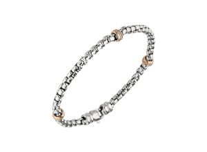 4061861090483 - Goldarmband JOBO Armbänder Gr Roségold 585-Weißgold 585-Diamanten rosegold (roségold 585) Damen Armbänder Gold 585 bicolor mit 39 Diamanten 19 cm