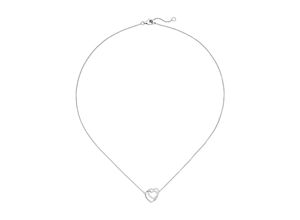 4061861092951 - Collier JOBO Herzen Halsketten Gr Silber 925 (Sterlingsilber) Länge 45 cm silberfarben (silber 925) Damen Colliers 925 Silber mit Zirkonia 45 cm