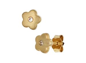 4061861093309 - Paar Ohrstecker JOBO Blume Ohrringe Gr Gelbgold 333 goldfarben (gelbgold 333) Damen Ohrstecker 333 Gold mit Zirkonia