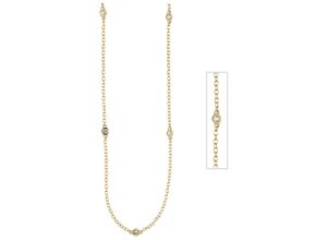 4061861099271 - Collier JOBO Halsketten Gr Silber 925 (Sterlingsilber) Länge 47 cm goldfarben Damen 925 Silber vergoldet mit Zirkonia 47 cm