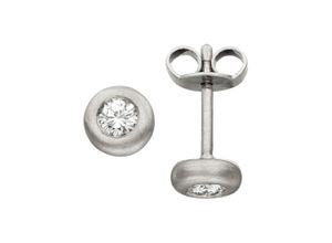 4061861115858 - Paar Ohrstecker JOBO Solitär Ohrringe Gr SI = kleine Einschlüsse Platin 950-Diamanten grau (platin 950) Damen Ohrstecker 950 Platin mit 2 Diamanten Brillanten 030 ct