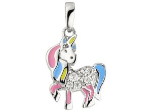 4061861116015 - Ketten-Anhänger JOBO Anhänger Einhorn Schmuckanhänger Gr Silber 925 (Sterlingsilber) silberfarben (silber 925) Damen 925 Silber mit 7 Zirkonia