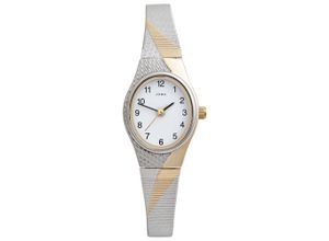 4061861123631 - Quarzuhr JOBO Armbanduhren silberfarben (bicolor) Damen Quarzuhren oval in Bicolor Optik