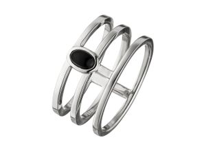 4061861130851 - Silberring JOBO Fingerringe Gr 54 Silber 925 (Sterlingsilber) silberfarben (silber 925 schwarz) Damen Fingerringe 3-reihig 925 Silber mit Onyx