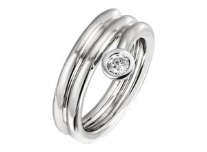 4061861132541 - Fingerring JOBO Spirale Fingerringe Gr 54 Silber 925 (Sterlingsilber) silberfarben (silber 925) Damen Fingerringe 925 Silber mit Zirkonia